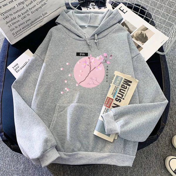 Japanese-themed Cherry Blossom Pink Sun Unisex Hoodie