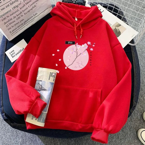 Japanese-themed Cherry Blossom Pink Sun Unisex Hoodie