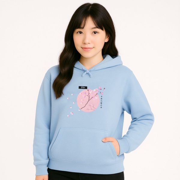 Japanese-themed Cherry Blossom Pink Sun Unisex Hoodie