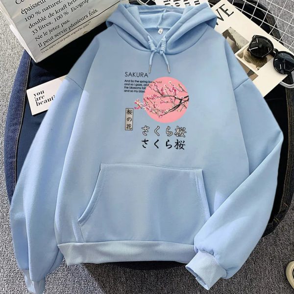 Japanese-themed Cherry Blossom Pink Sun Unisex Hoodie