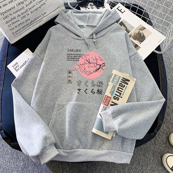 Japanese-themed Cherry Blossom Pink Sun Unisex Hoodie