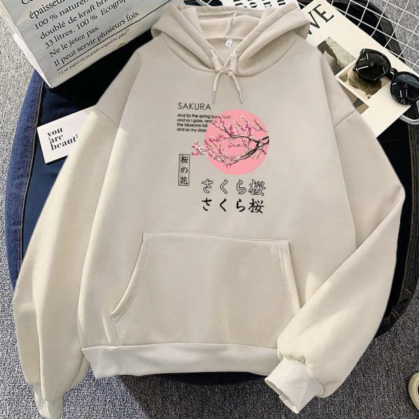Japanese-themed Cherry Blossom Pink Sun Unisex Hoodie