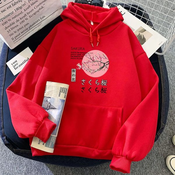 Japanese-themed Cherry Blossom Pink Sun Unisex Hoodie
