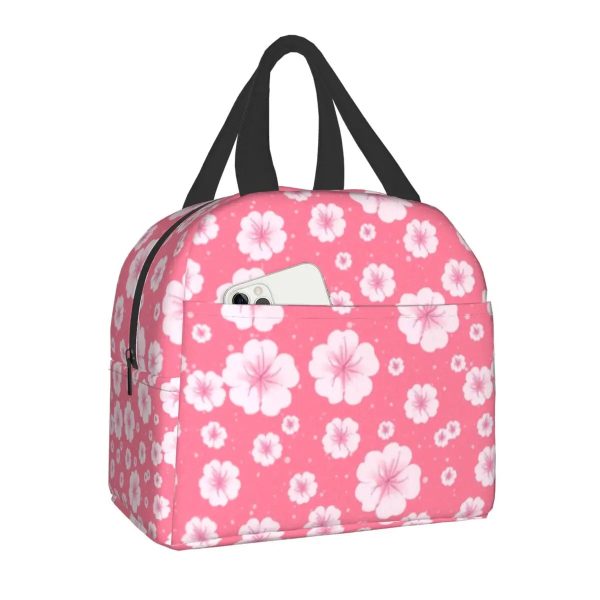 Japanese-themed Cherry Blossom Sakura Insulated Lunch Bags