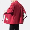 Japanese-themed Crane Cloud Minimal Men's Yukata Kimono Jacket
