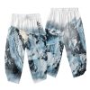 Japanese-themed Glaciar Mountains Two-Piece Kimono Yukata Top & Pants