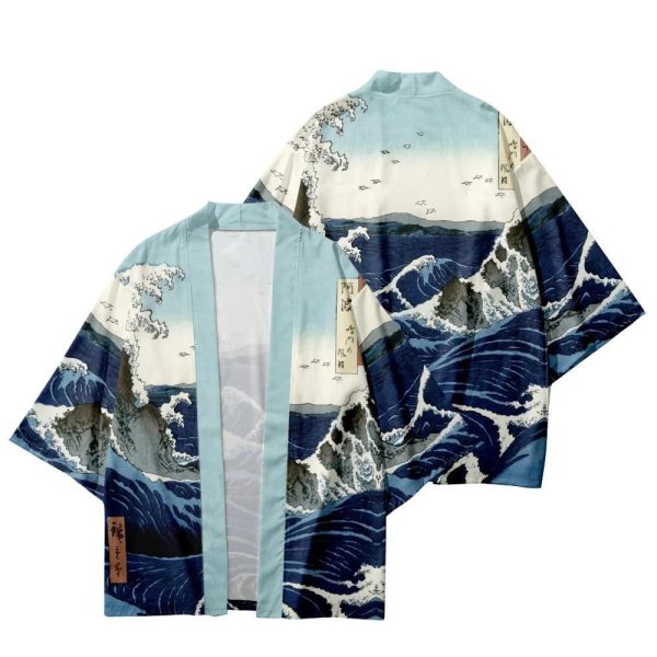 Japanese-themed Great Wave off Kanagawa Unisex Kimono