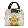 Japanese-themed Keiko Kokeshi Doll Insulated Lunch Bag Collection