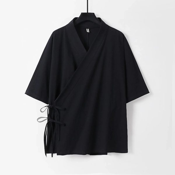 Japanese-themed Minimal Plain Men’s Kimono Jacket