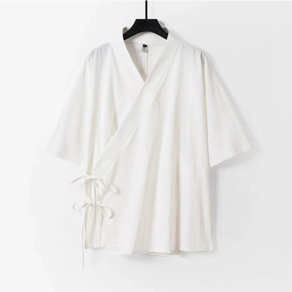 Japanese-themed Minimal Plain Men’s Kimono Jacket