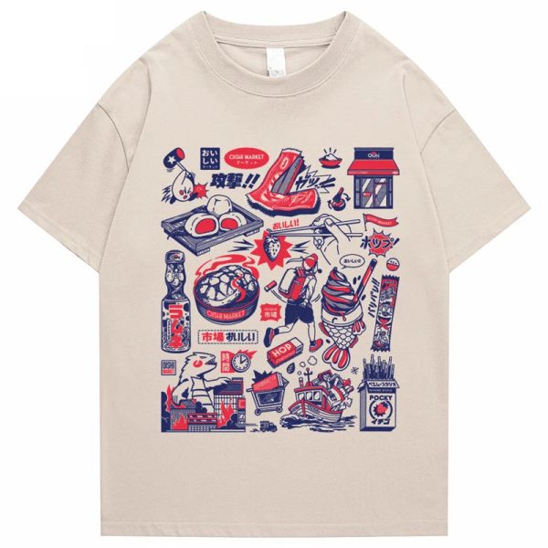 Japanese-themed Oishi Market Illustration Unisex Tee
