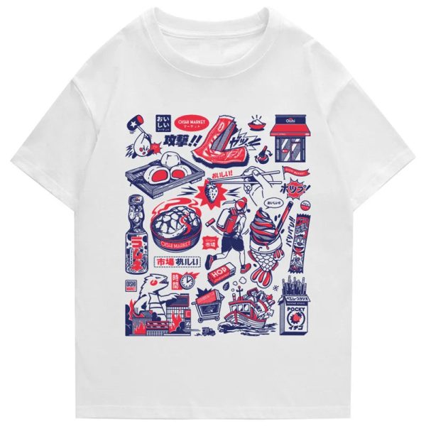 Japanese-themed Oishi Market Illustration Unisex Tee