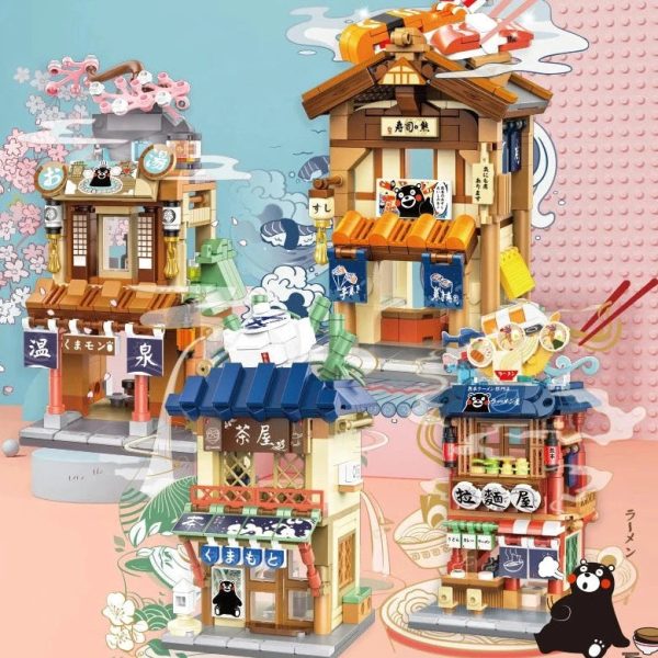 Japanese-themed Ramen Hot Spring Sushi Tea Micro Building Sets