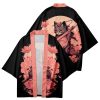 Japanese-themed Sakura Samurai Cat Print Unisex Kimono