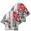 Japanese-themed Samurai Pagoda Red Sun Unisex Kimono