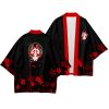 Japanese-themed White Wolf Mask Mens Kimono Yukata