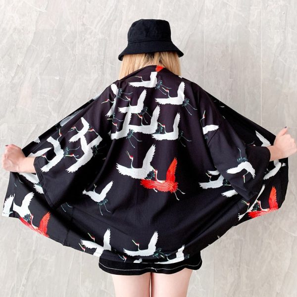 Japanese-themed Women Kimono Koi and Cranes