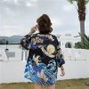Kanagawa Wave Crane Women Kimono