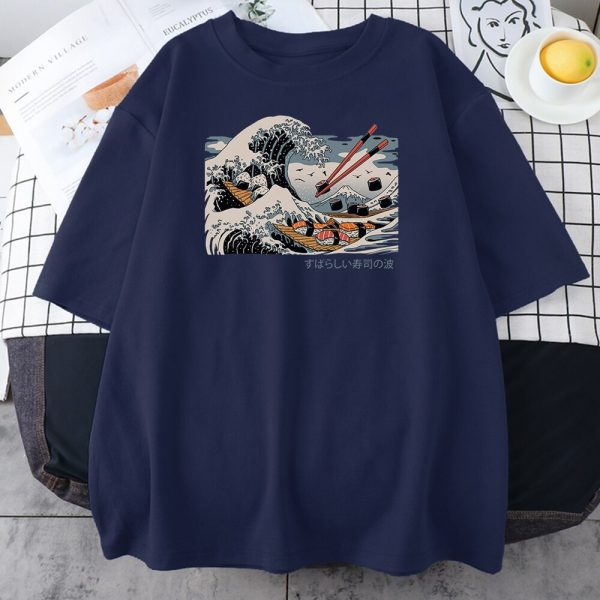 Kanagawa Wave of Sushi Unisex Cotton Tee
