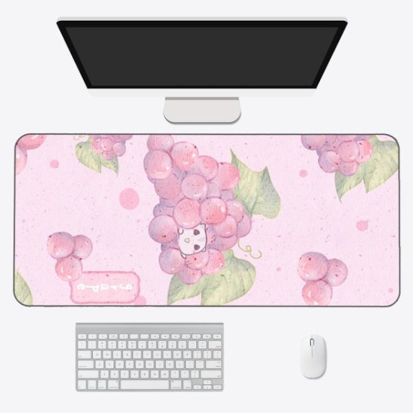 Kawaii Cartoon Exotic Fruits Large Mouse Pad