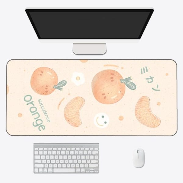 Kawaii Cartoon Exotic Fruits Large Mouse Pad