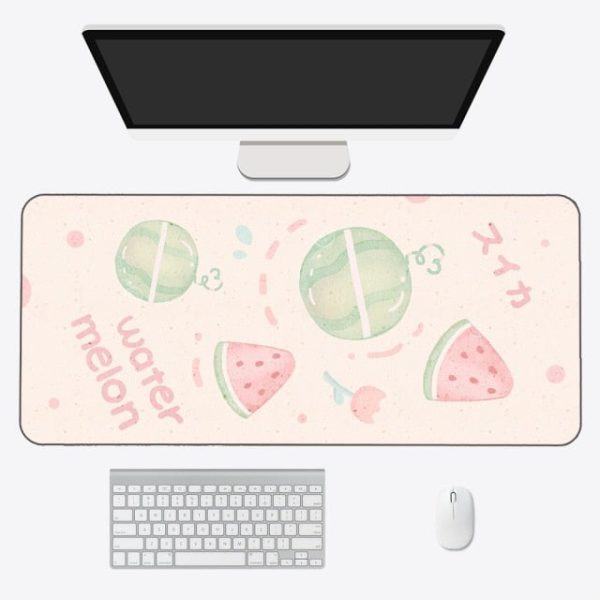 Kawaii Cartoon Exotic Fruits Large Mouse Pad