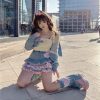 Kawaii Harajuku Japanese-themed Lolita Mini Denim Checked Women's Skirt