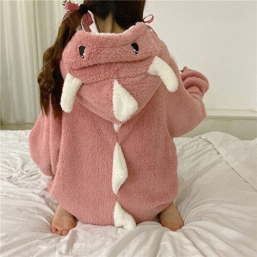 Kawaii Pastel Dragon Plush Hoodie Blanket