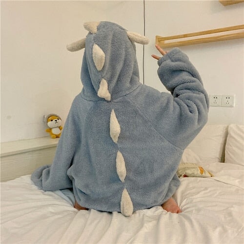 Kawaii Pastel Dragon Plush Hoodie Blanket