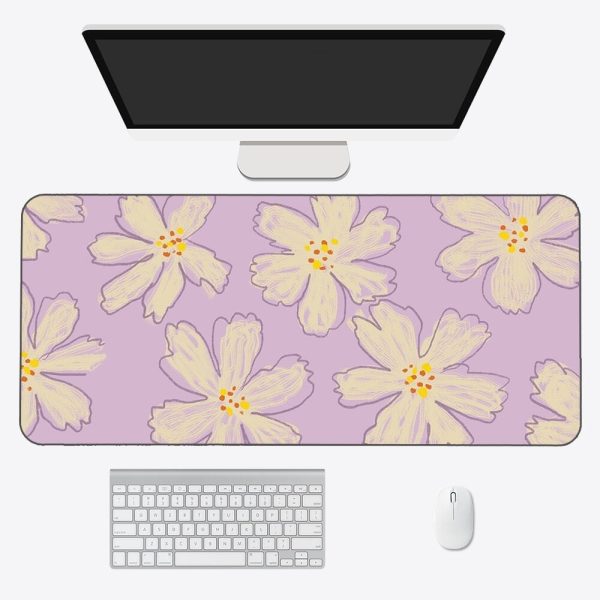 Kawaii Pastel Flowers Long Mouse Pad Collection