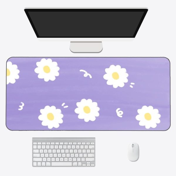 Kawaii Pastel Flowers Long Mouse Pad Collection