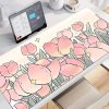 Kawaii Pink Tulips Large Mouse Pad