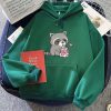 Kawaii Raccoon Drinking Strawberry Milk Unisex Hoodie