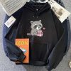 Kawaii Raccoon Drinking Strawberry Milk Unisex Hoodie