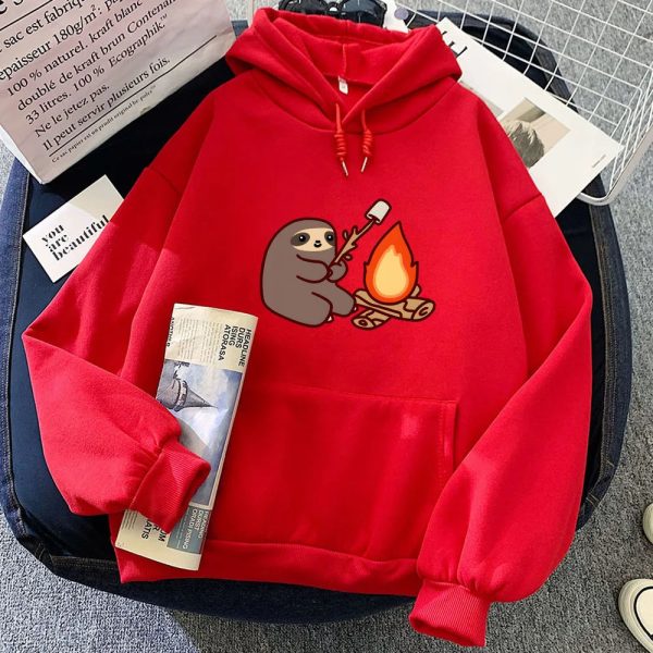 Kawaii Sloth Cooking Marshmallow Campfire Unisex Hoodie