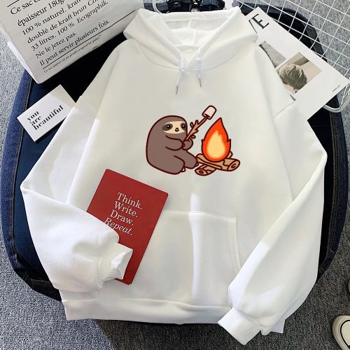 Kawaii Sloth Cooking Marshmallow Campfire Unisex Hoodie