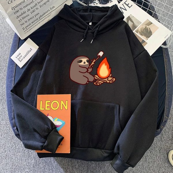 Kawaii Sloth Cooking Marshmallow Campfire Unisex Hoodie