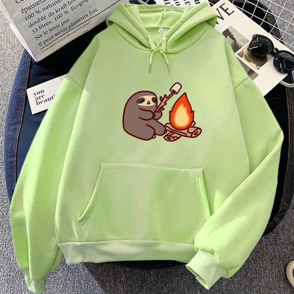Kawaii Sloth Cooking Marshmallow Campfire Unisex Hoodie