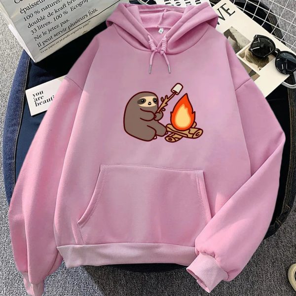 Kawaii Sloth Cooking Marshmallow Campfire Unisex Hoodie