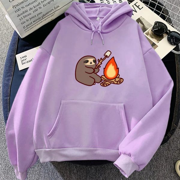 Kawaii Sloth Cooking Marshmallow Campfire Unisex Hoodie