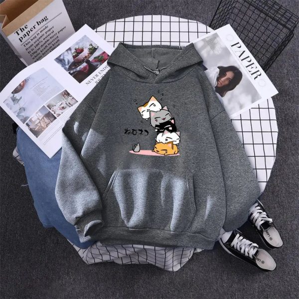 Kawaii Stacked Cats Unisex Hoodie