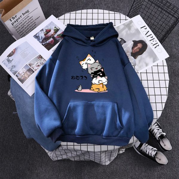 Kawaii Stacked Cats Unisex Hoodie