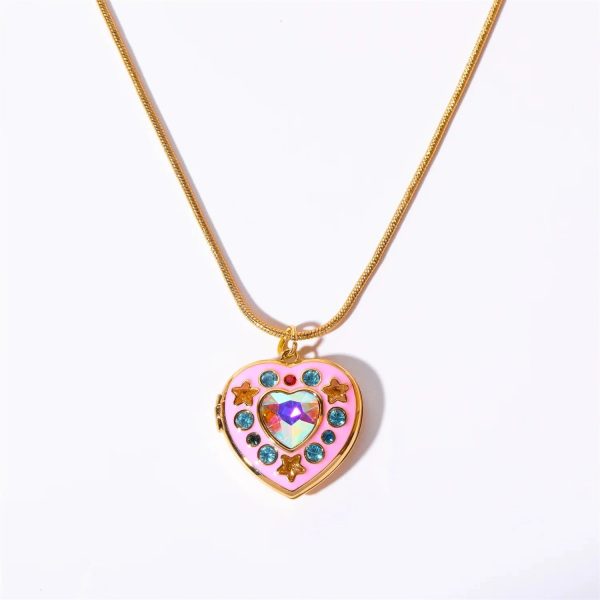 Kawaii Star & Heart Gem Pendant Necklaces