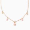 Kawaii Starry Bear Pink 18K Gold-Plated Station Necklace