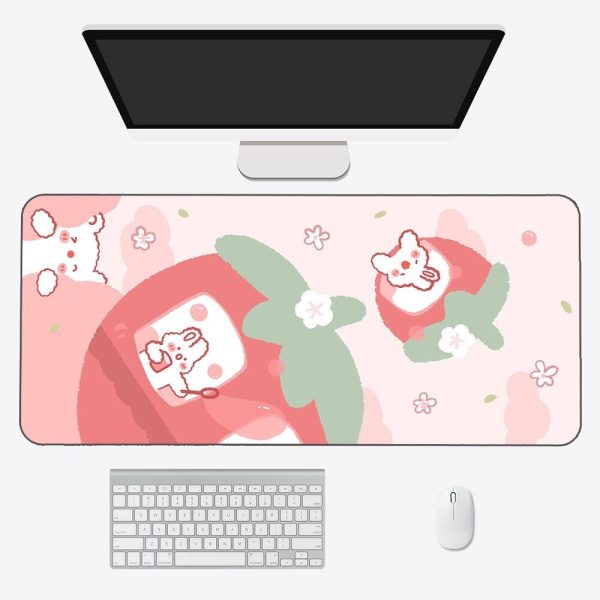 Kawaii Strawberry Long Mouse Pad Collection