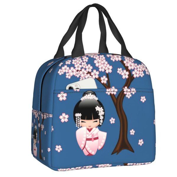 Kokeshi Doll Sakura Lunch Bag