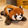 Laying Fluffy Red Panda Lifelike Plushie