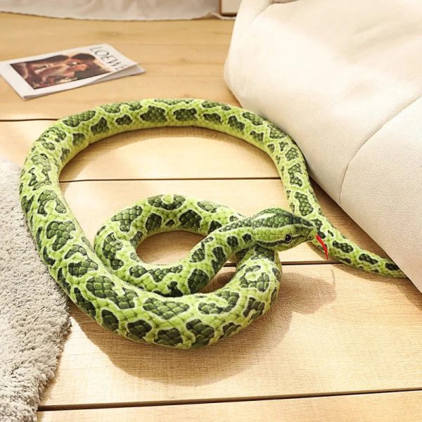 Long Realistic Brown Green Orange Snake Plushies