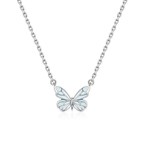 Luminous Blue Butterfly Necklace