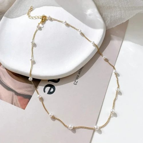 Luna Dots Pearl Gold Choker